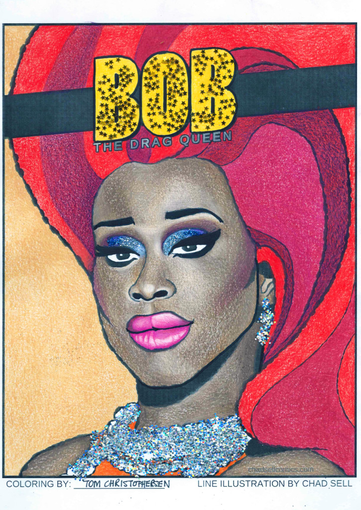 #COLORINGWITHQUEENS 2016 Colouring Competition run by Chad Sell* Coloured pencil, glitter and Sharpie.