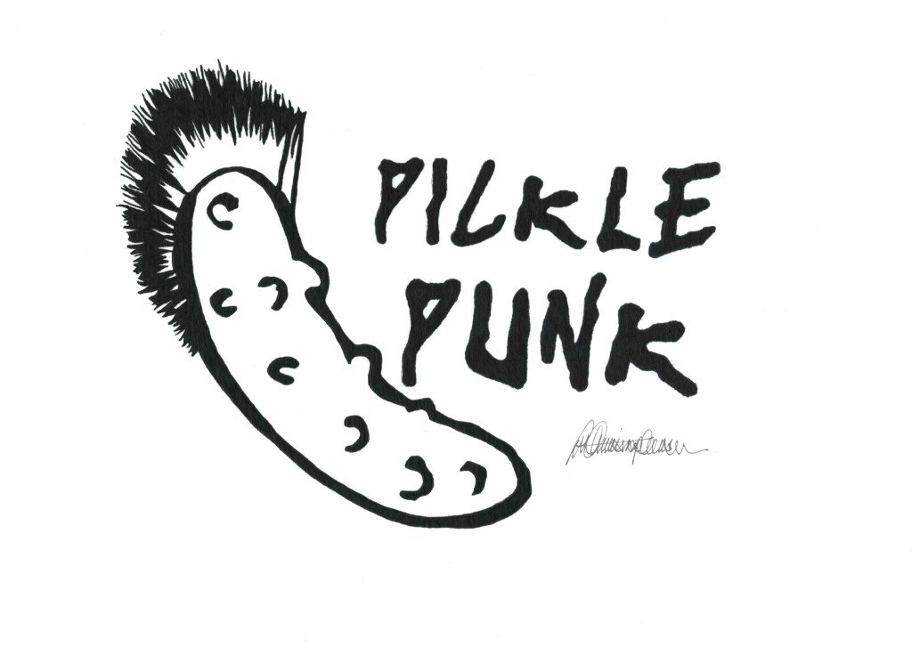 Pickle Punk Logo 2016 Ink on watercolour paper.